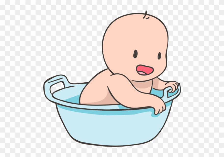 Infant Clipart Baby Tummy Time - Bathing - Png Download
