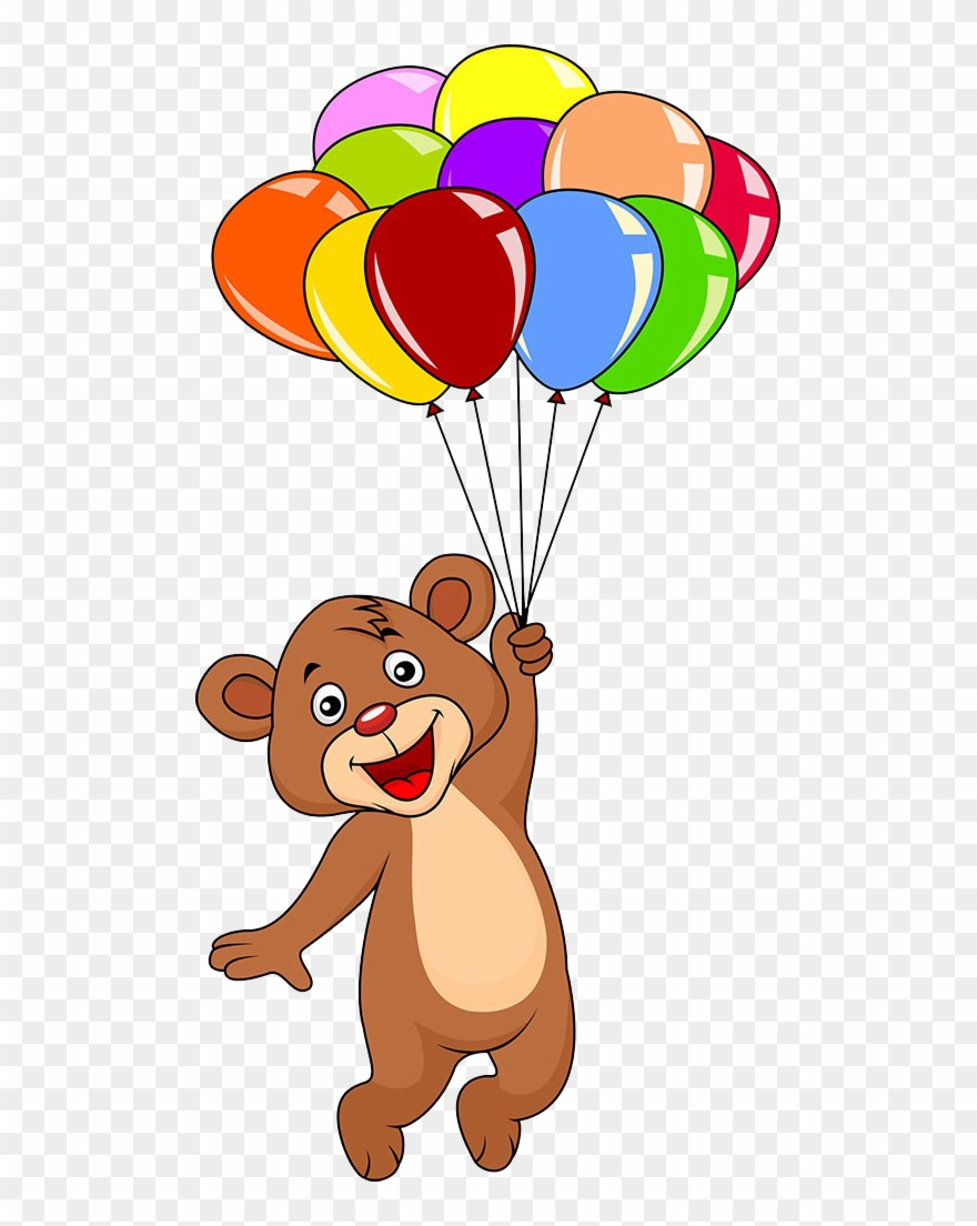 Graphic Free Download Bear With Balloons Clipart - Cute Teddy Bear With Balloons - Png Download