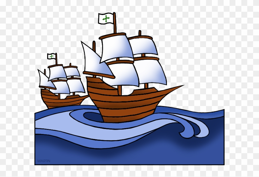 Columbus Day Clip Art By Phillip Martin, Nina And Pinta - Explorers Clip Art Free - Png Download