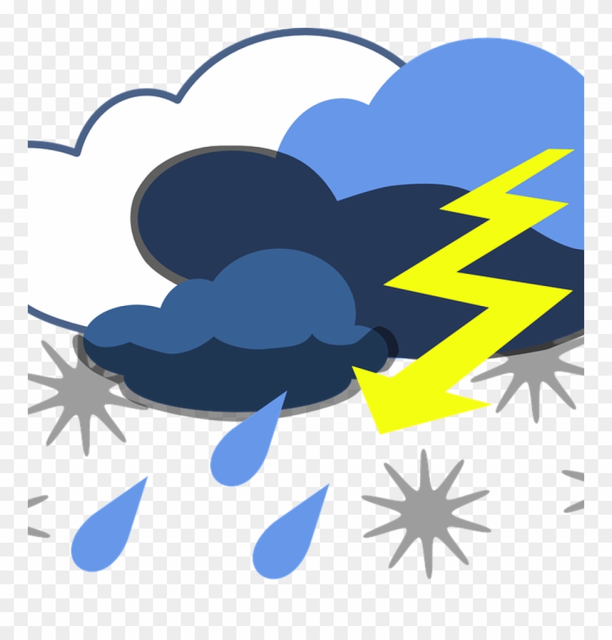 Storm Clipart Lightning Thunder Free Vector Graphic - Weather Clip Art - Png Download