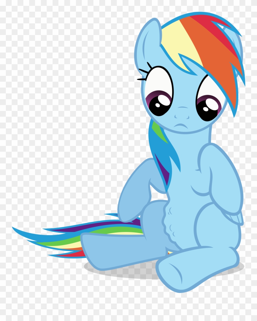 Stomach Vector Happy Clipart Library - Mlp Rainbow Dash Sitting - Png Download