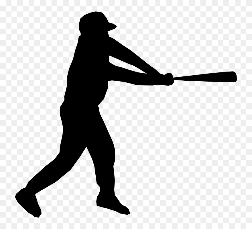 Swing Clipart Baseball Bat - Baseball Player Vector Png Transparent Png