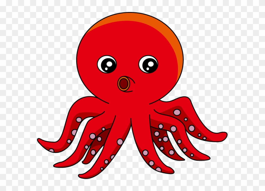 Squid Clipart Octopus Clipart - Red Octopus Cartoon Png Transparent Png