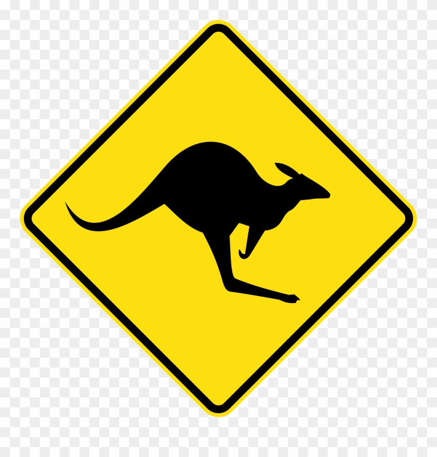Clip Royalty Free Collection Of Roads Buy - Australia Kangaroo Sign - Png Download