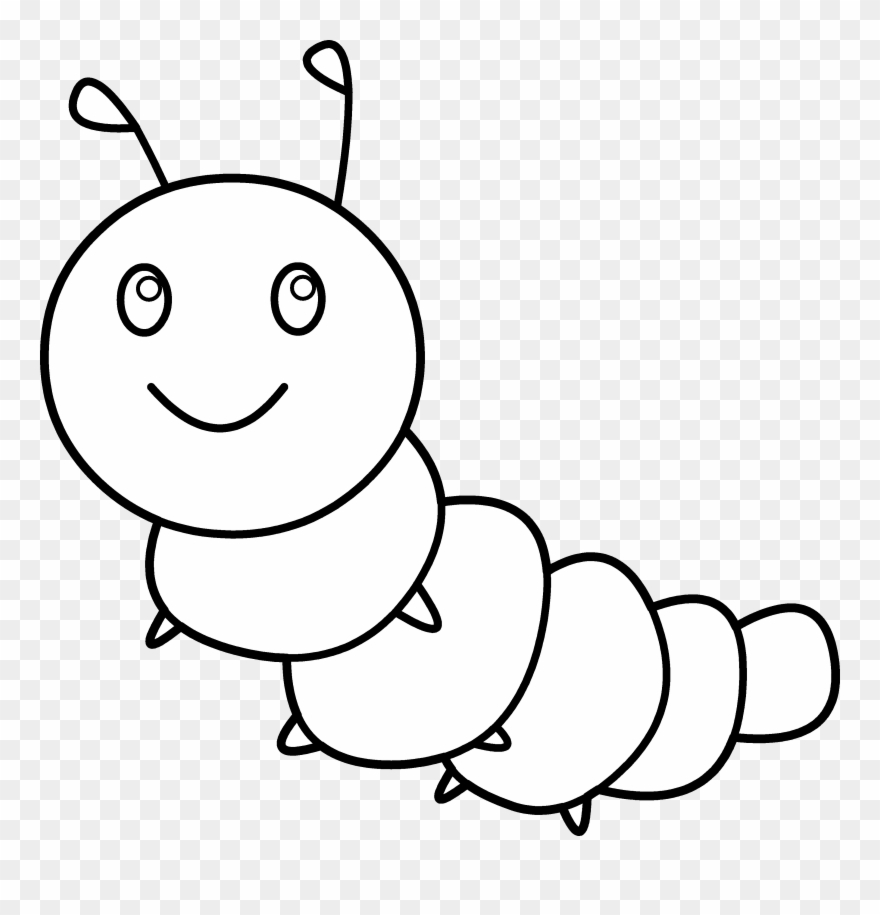 Caterpillar Clipart By Hallow Graphics - Caterpillar Clipart Black And White - Png Download