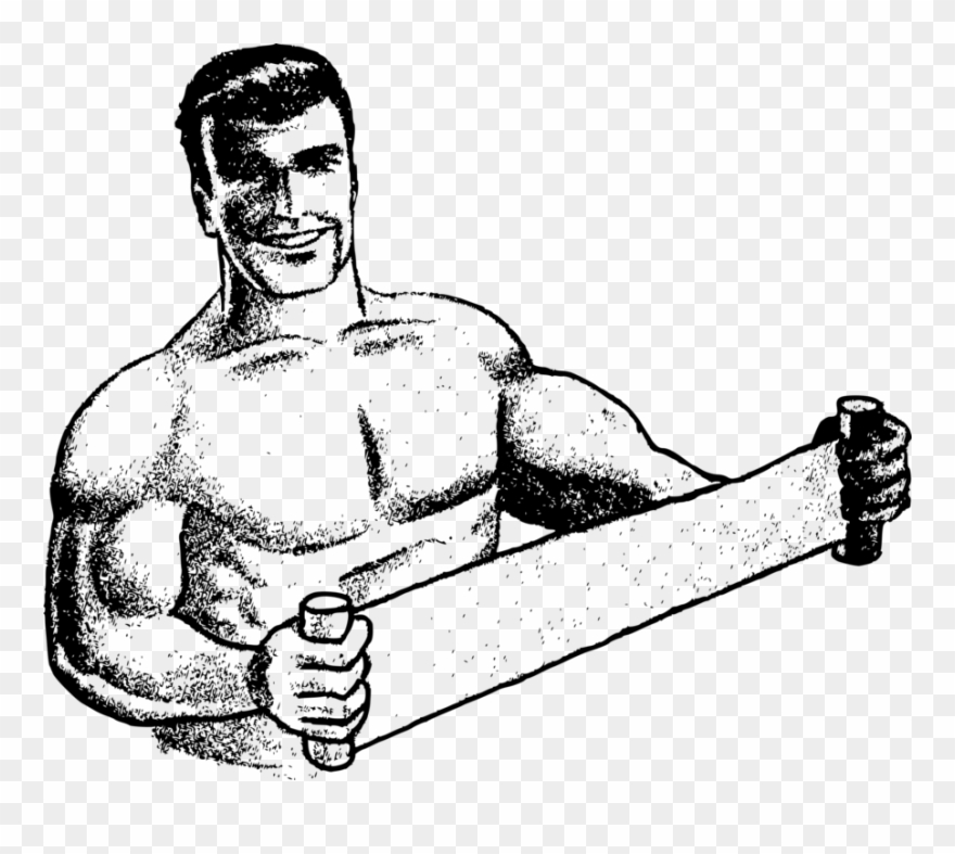 Drawing Cartoon Computer Icons Muscle Silhouette - Muscle Man White & Black Clipart - Png Download