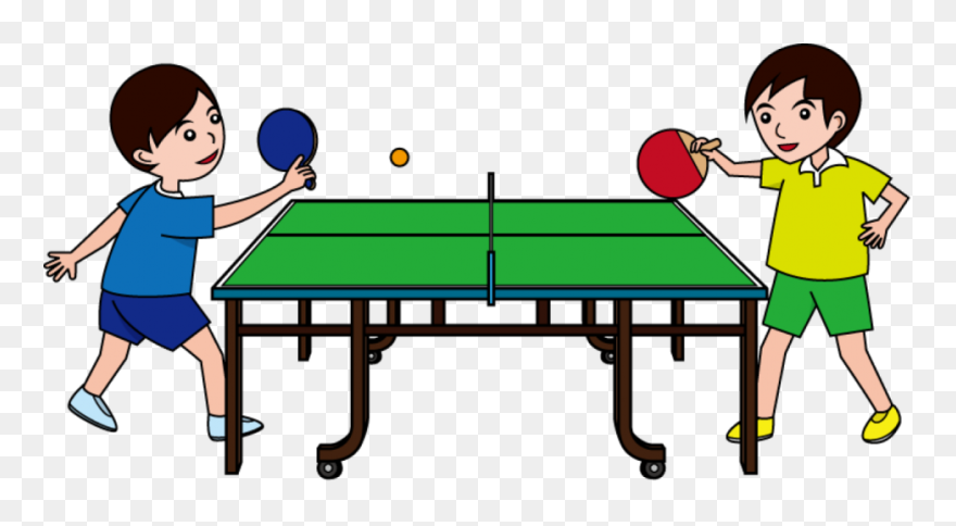 Ping Pong Clip Art - Playing Table Tennis Clipart - Png Download