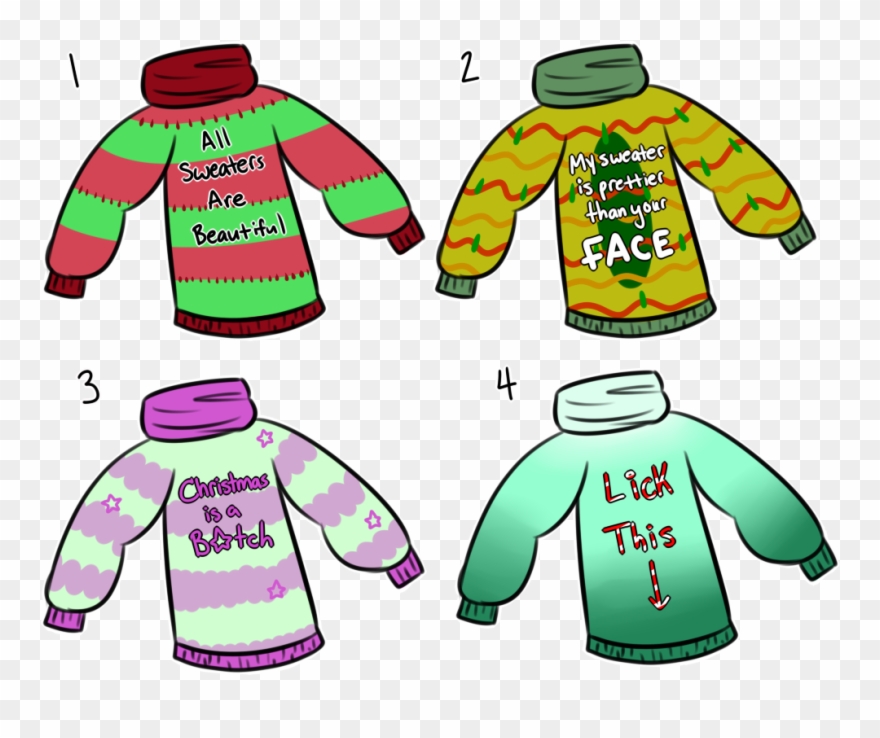 Ugly Sweater Clip Art Png Svg Black And White - Clothing Transparent Png