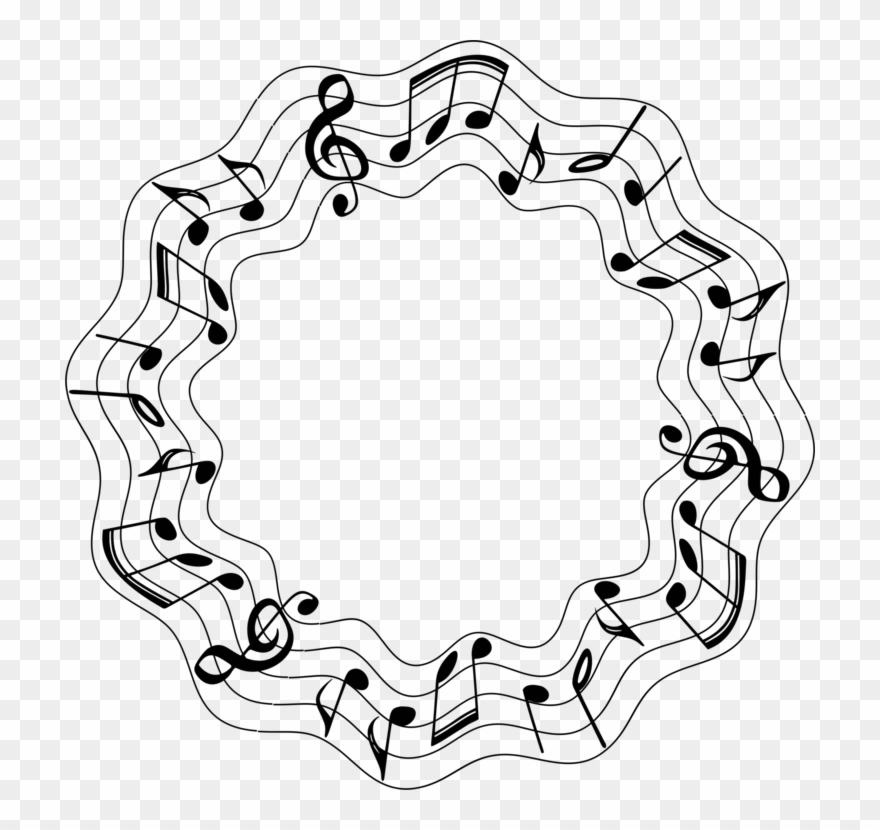 Musical Note Sound Circle Clef - Music Notes Circle Png Clipart