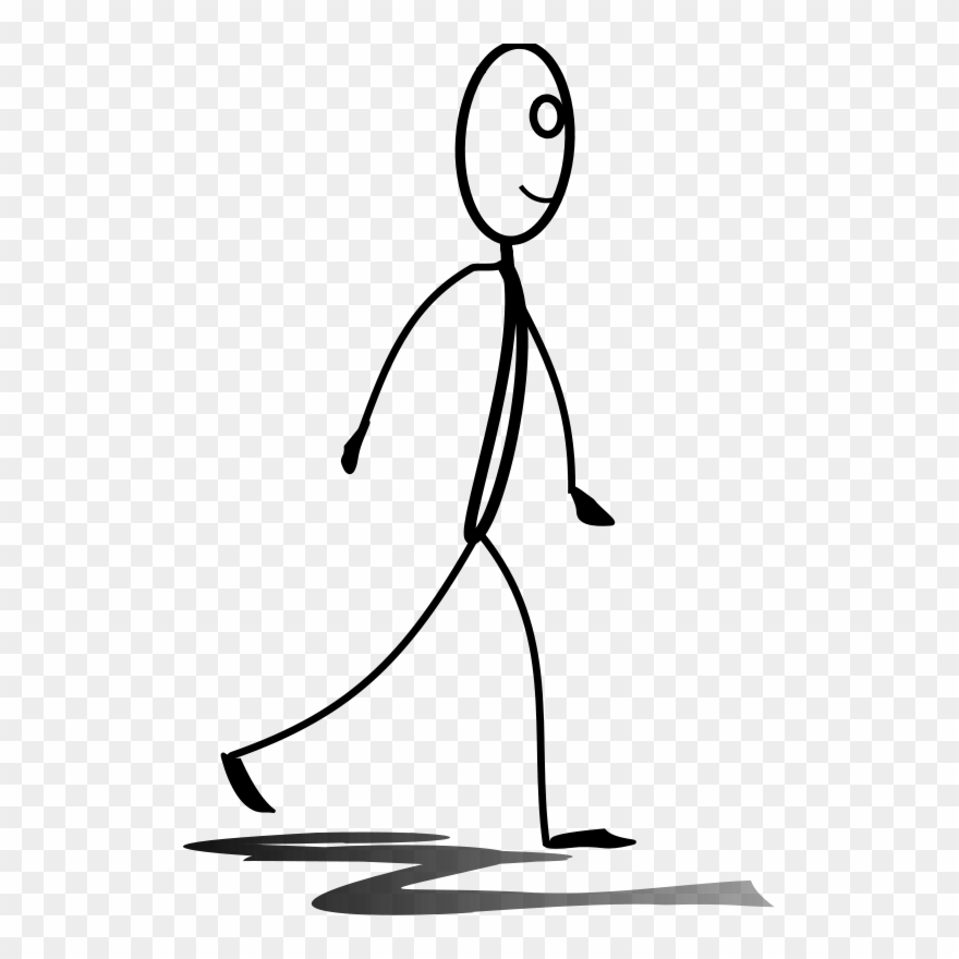 Stick Figure Walking Stick Drawing Art - Stick Figure Walking Clipart - Png Download