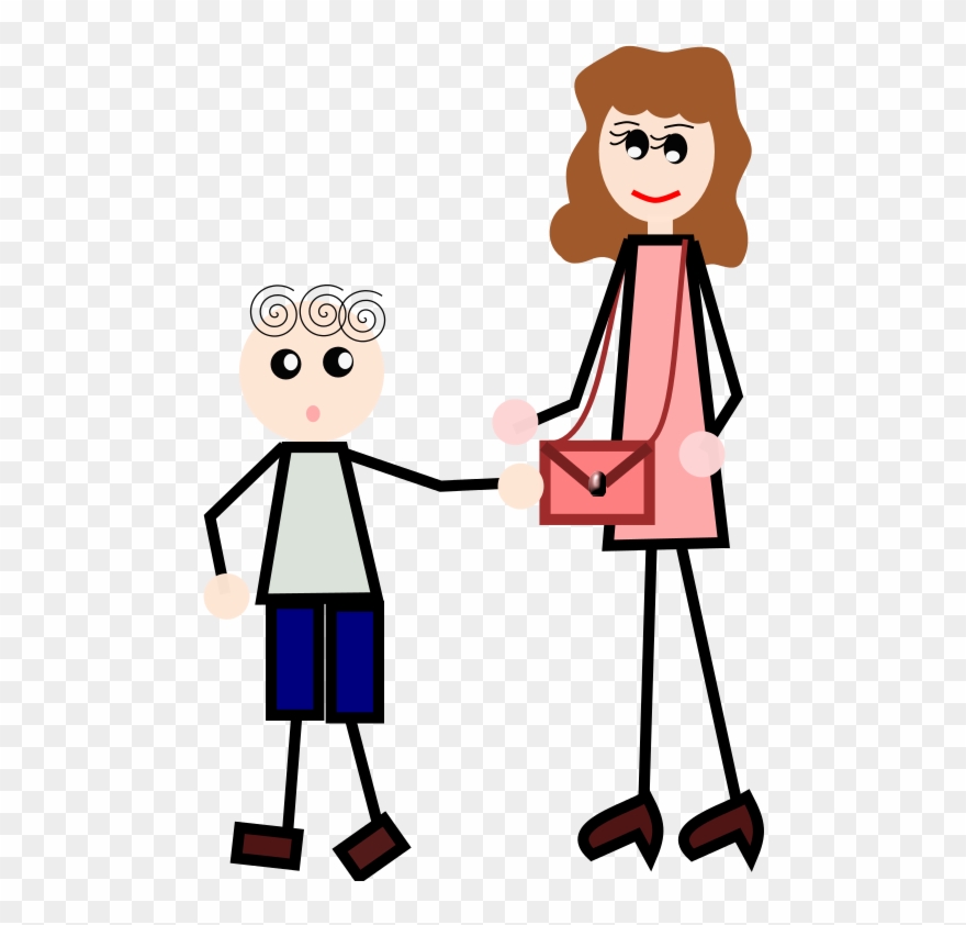 Stick Figure Love Drawing Holding Hands Line Art - Holding Hands With Mom Clipart - Png Download