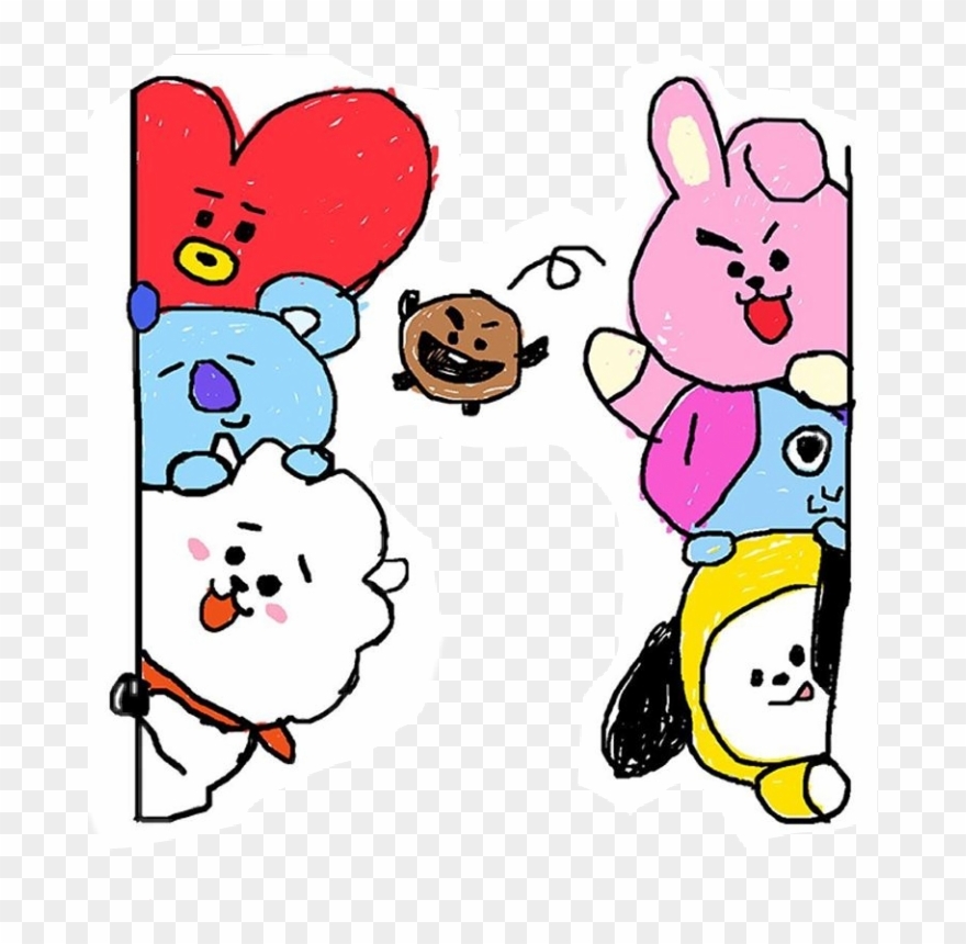 Bts Cute Kpop Bt21 Createdbybts Universtar Superstar - Kpop Doodles Clipart