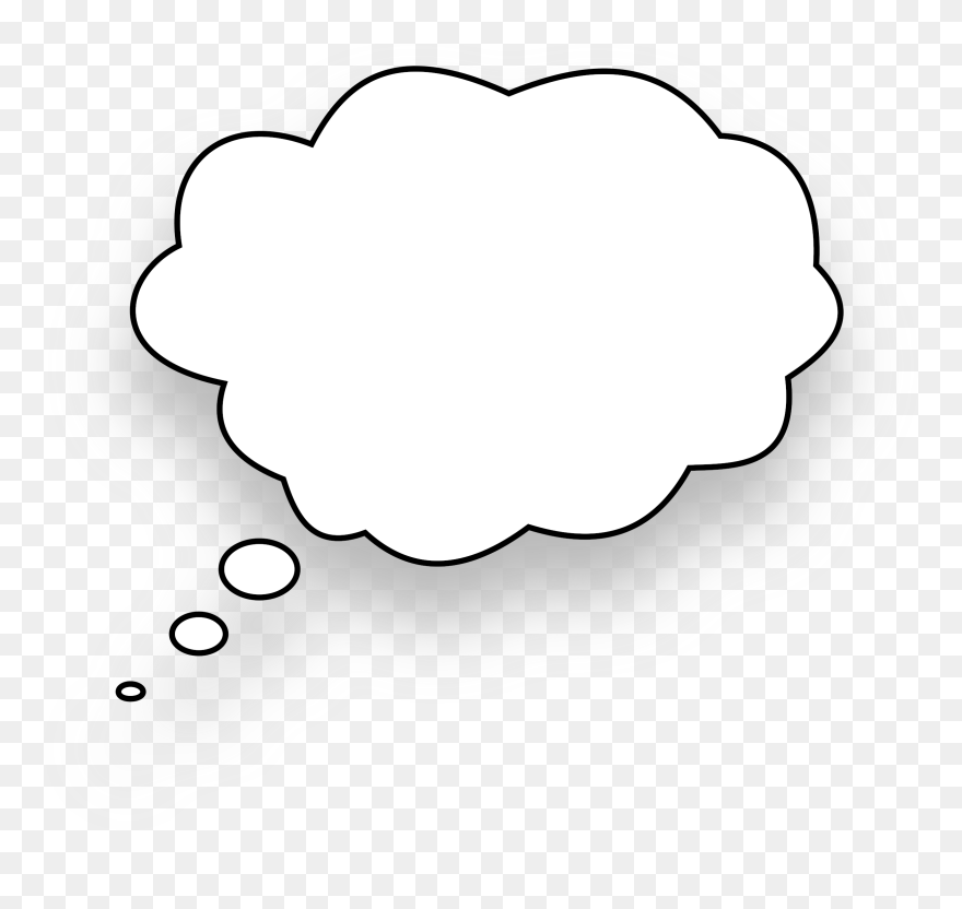 Speech Balloon Thought Download Line Art Bubble - Thought Bubble 3d Png Clipart