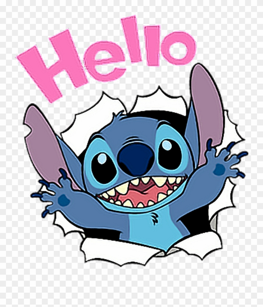 Stitch Disney Hello Cute Liloandstich Freetoedit Clipart