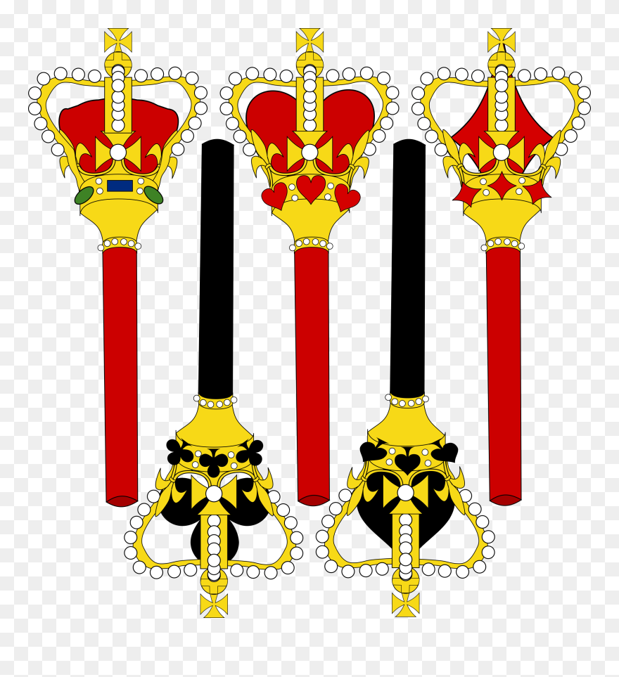 Stylized Sceptre For Card Faces - Cartoon Crown Clipart