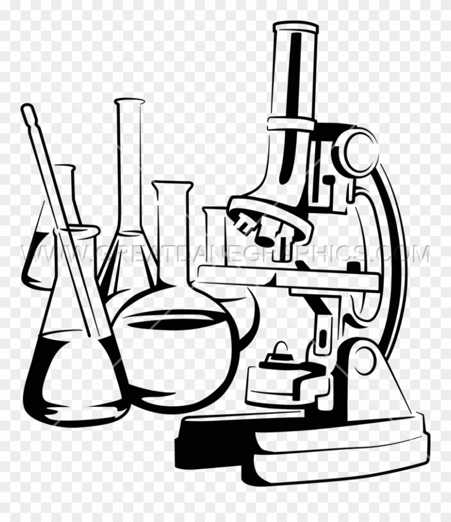 Picture Chemical Clipart Nanotechnology - Microscope With Flask Clipart - Png Download