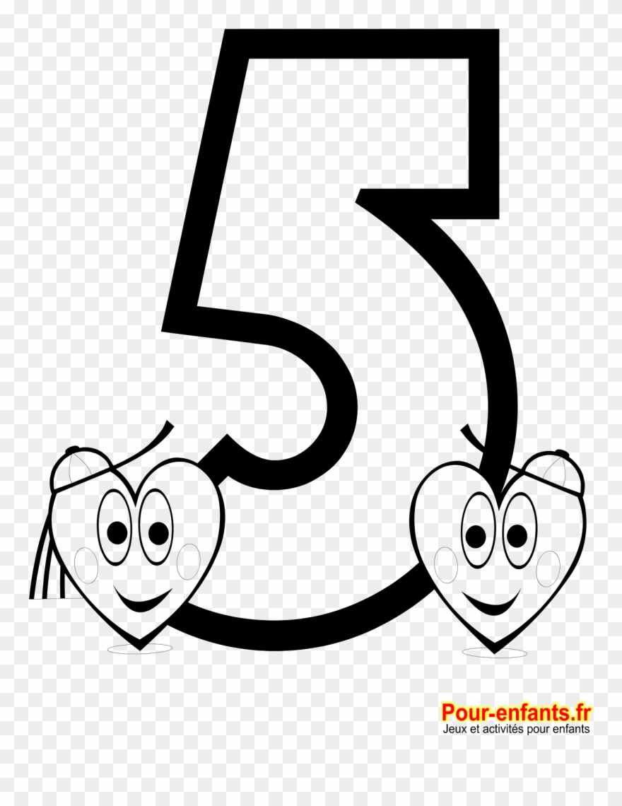Coloriage Les Nombres 5 Clipart