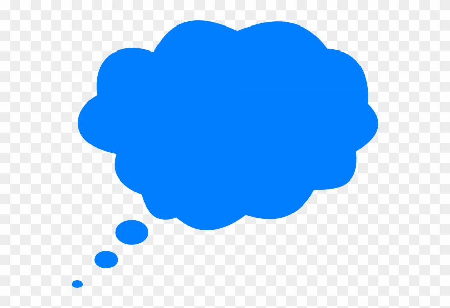 Download Thought Bubble Blue Clipart Speech Balloon - Blue Thought Bubble Png Transparent Png