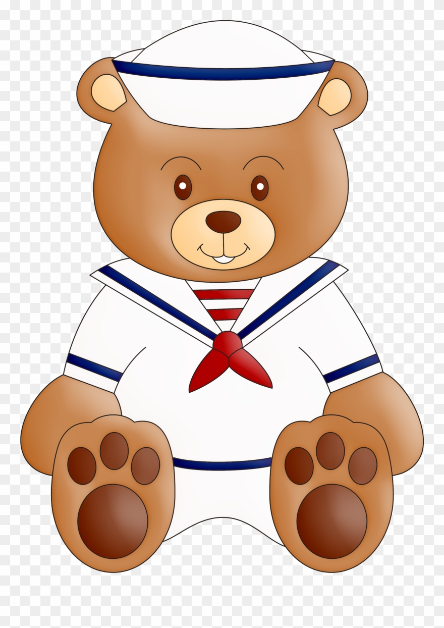 Beach Clipart, Nautical Clipart, Baby Binky, Beach - Desenho De Ursinho Marinheiro - Png Download