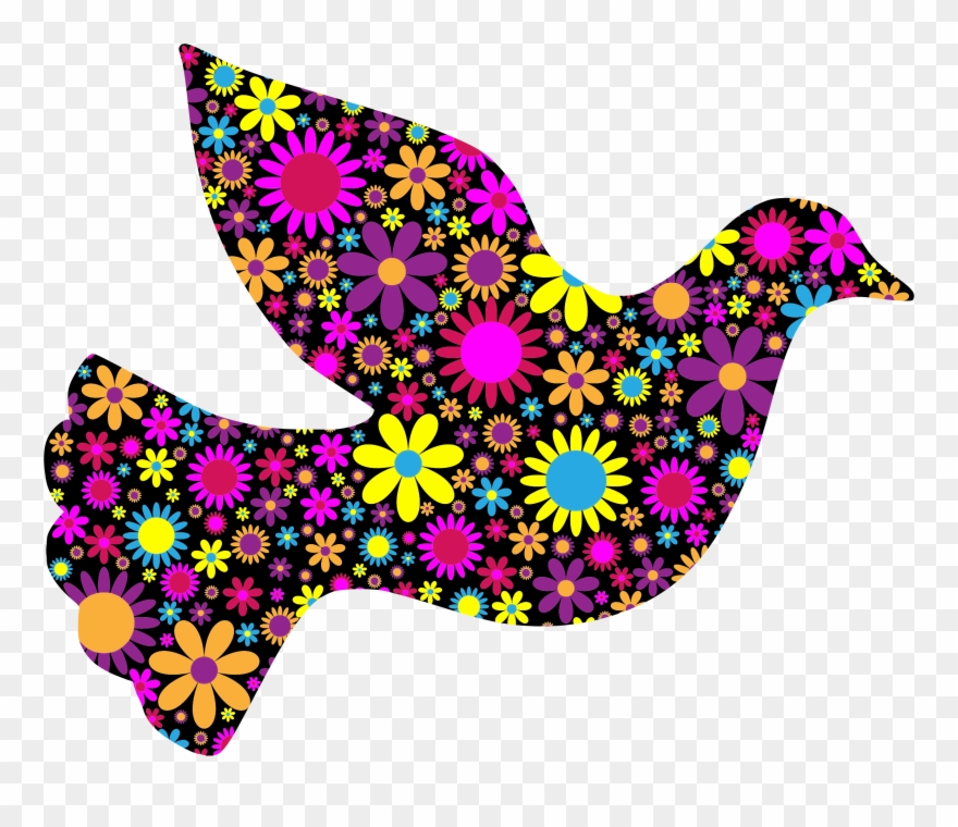 Floral Peace Dove 2 By @gdj, Floral Peace Dove 2, On - Dove Peace Floral Clipart