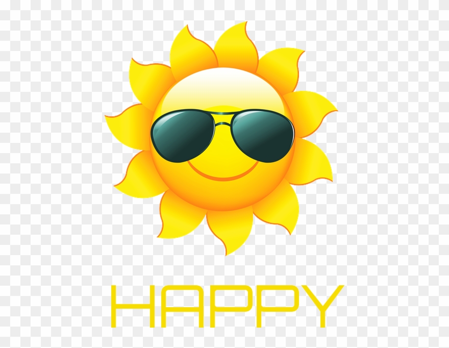 Happy' Poster Summer 2016, Summer Fun, Beach Clipart, - Sun With Glasses Png Transparent Png