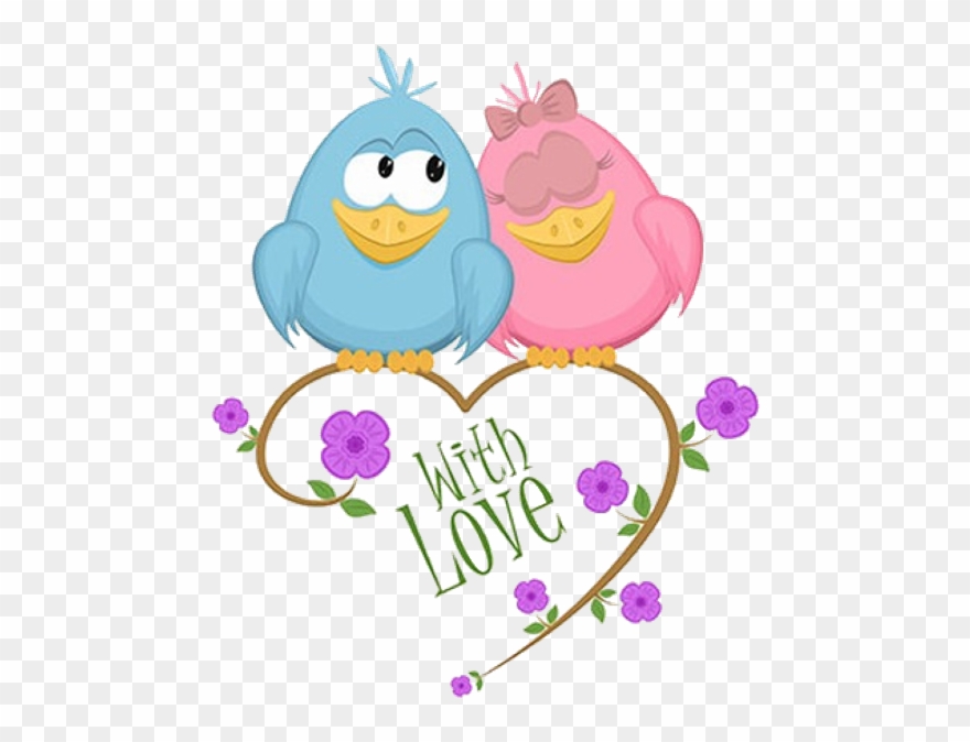 Cute Love Birds Cartoon Clip Art Images - Love Birds Clipart Png Transparent Png