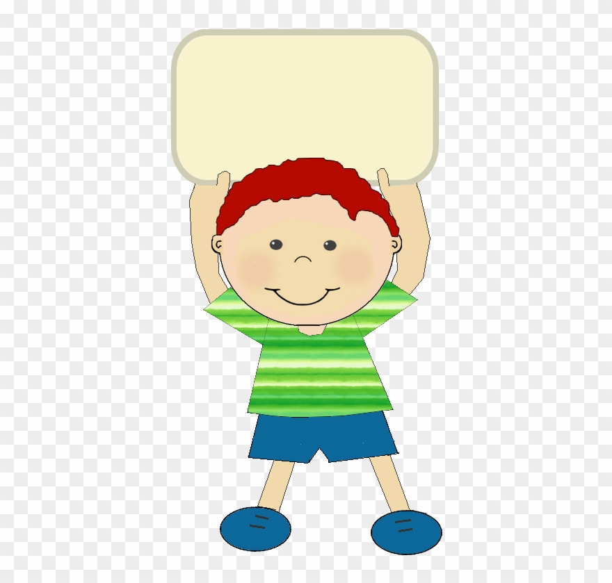 School Clipart - Pancarta De La Letra N Con Niño - Png Download