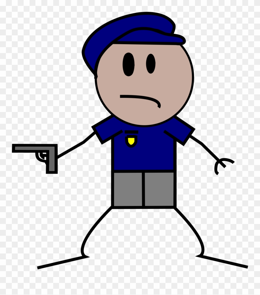 Girl Stick Figures - Policeman Stick Figure Clipart