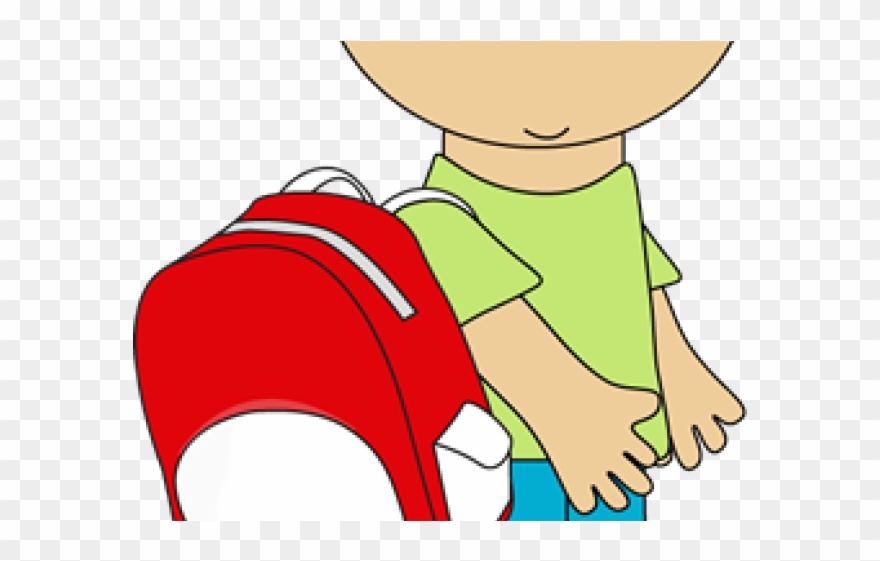 Boy With Backpack Clipart - Png Download