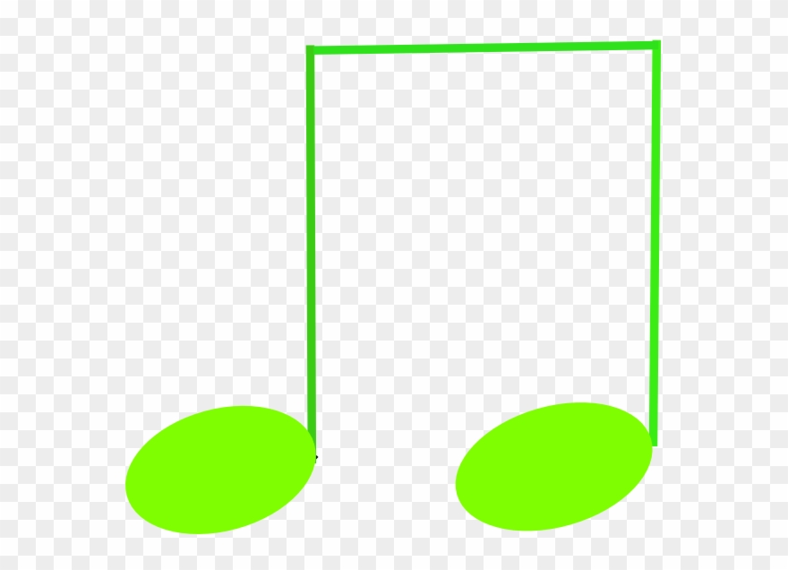 Neon Green Eighth Notes Clip Art - Clip Art - Png Download