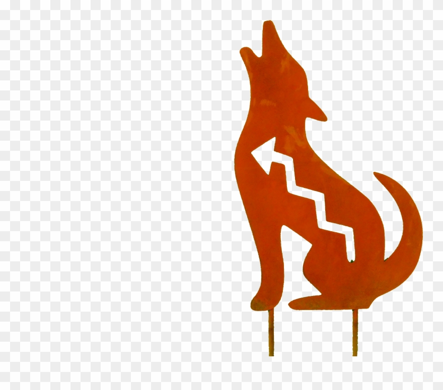 Coyote Southwest Larger Image - Southwestern Coyote Art Clipart