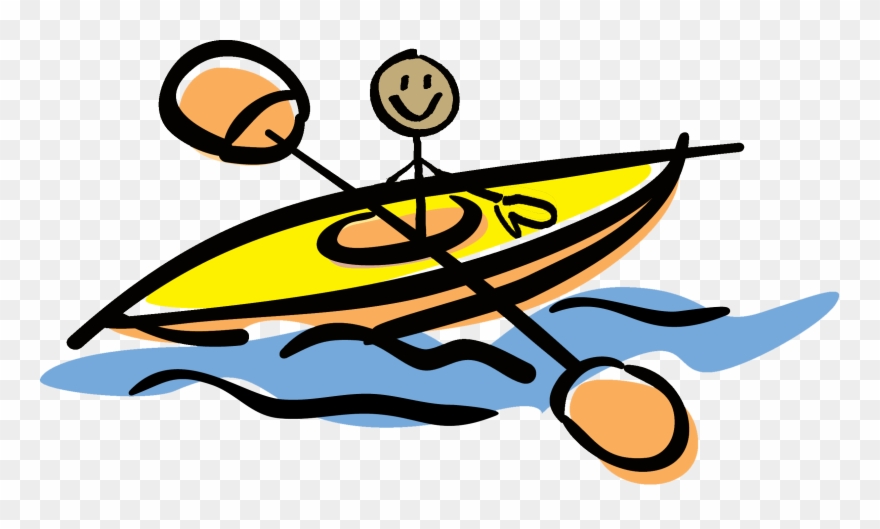 Splash Clipart River - Cartoon Canoeing Drawing - Png Download