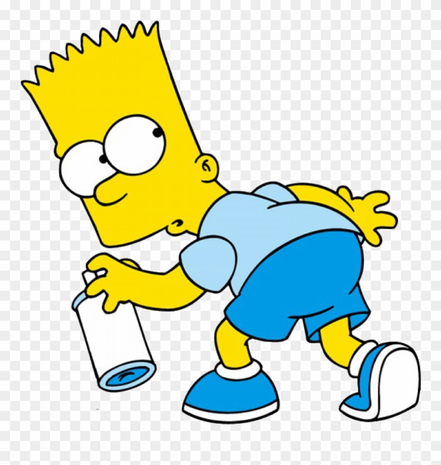 Simpsons Bart Spray Spraypaint Freetoedit - Bart Simpson Spray Can Clipart