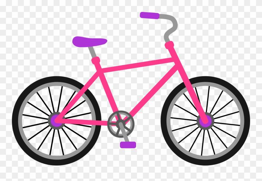 Girl On Bicycle Clipart Inside Bicycle Clip Art - Square Car Magnet 3" X 3" - Png Download
