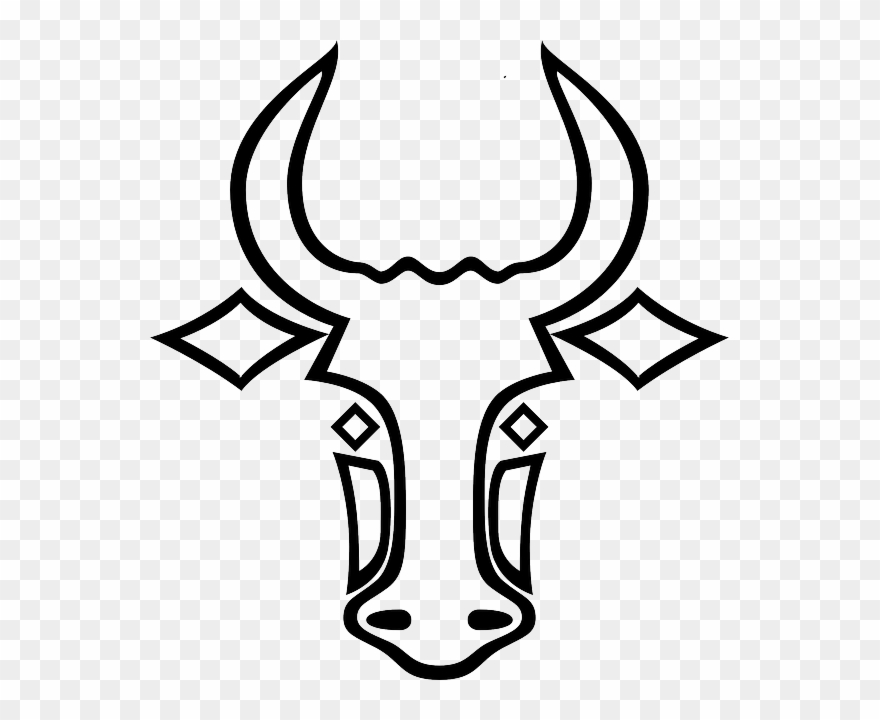 Animal - Bull Head Drawing Easy Clipart