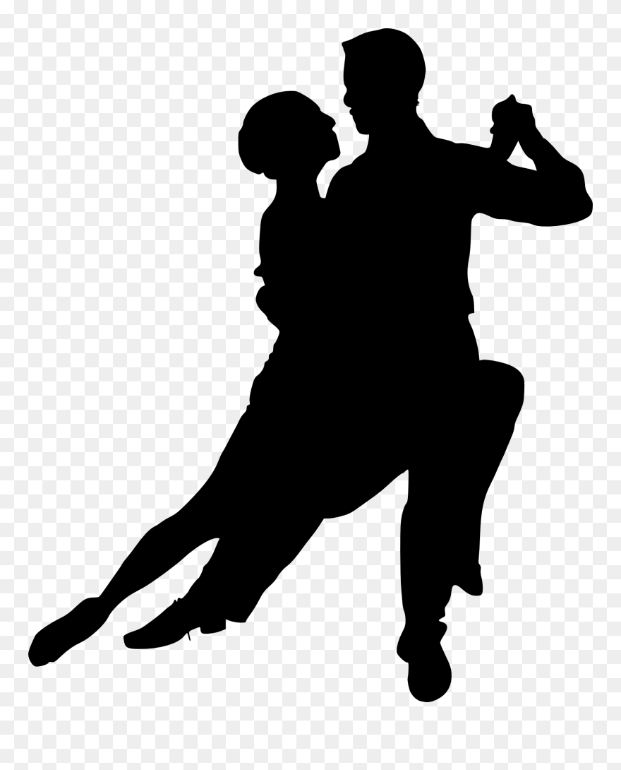 Latin Dancers Silhouette - Dancing Couple Silhouette Png Clipart