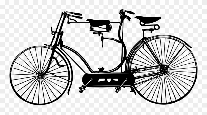 Antique Tandem - Tandem Bike Clipart Png Transparent Png