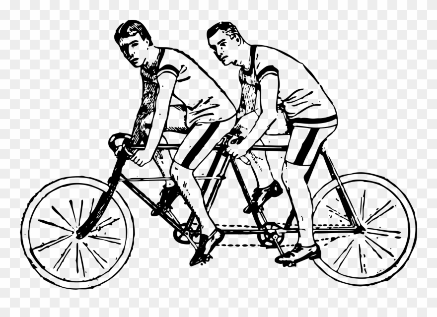 Tandem Bike Riders - Tandem Clipart - Png Download