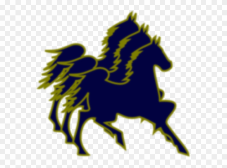 Transparent Blue Mustang Horse Clipart