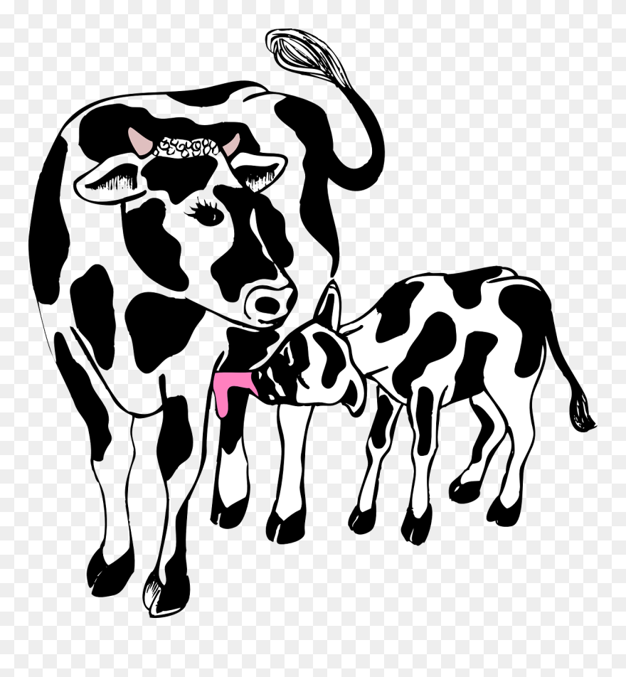 Cow And Calf Clip Art Vector Clipart Cliparts For You - Cow And Calf Clipart - Png Download