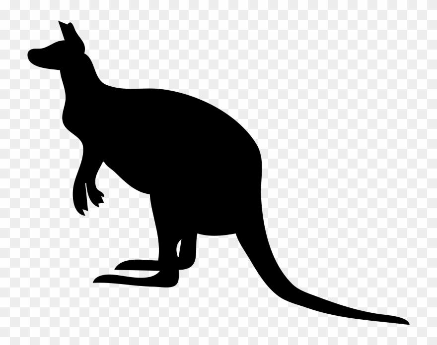 Joey Kangaroo Silhouette Cat Animal - Zoo Animal Silhouette Png Clipart