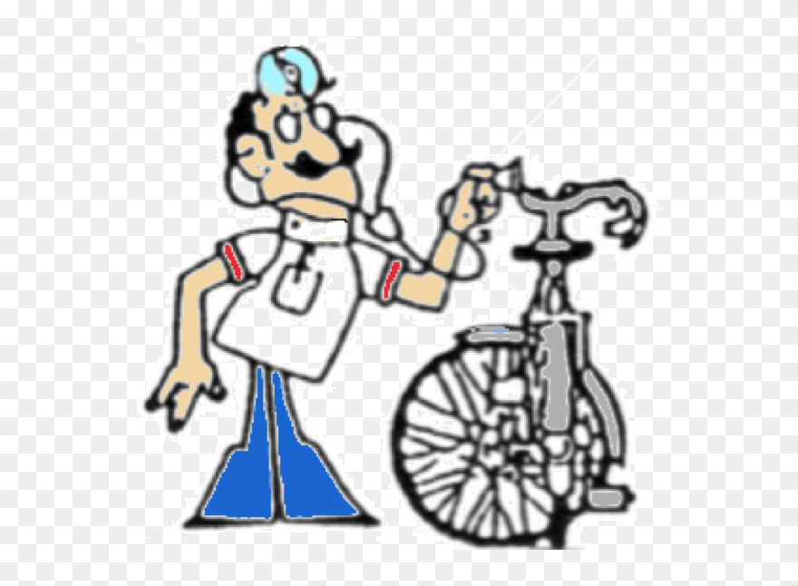 Doctor On Bicycle Cartoon Clipart
