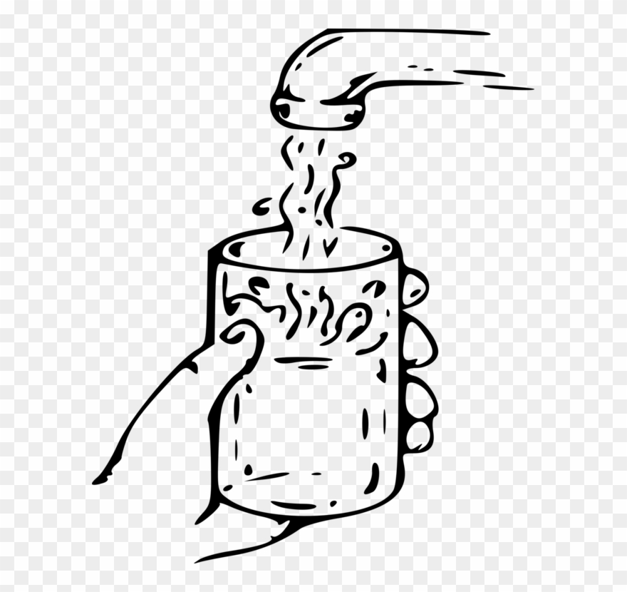 Drinking Water Water Bottles Tap Water Faucet Handles - Black And White Clip Art Water - Png Download