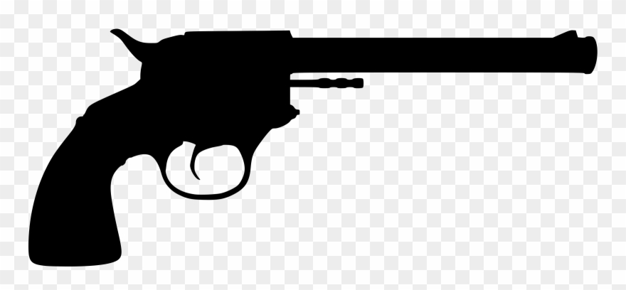 Jpg Black And White Download 1911 Vector Silhouette - Revolver Silhouette Clip Art - Png Download