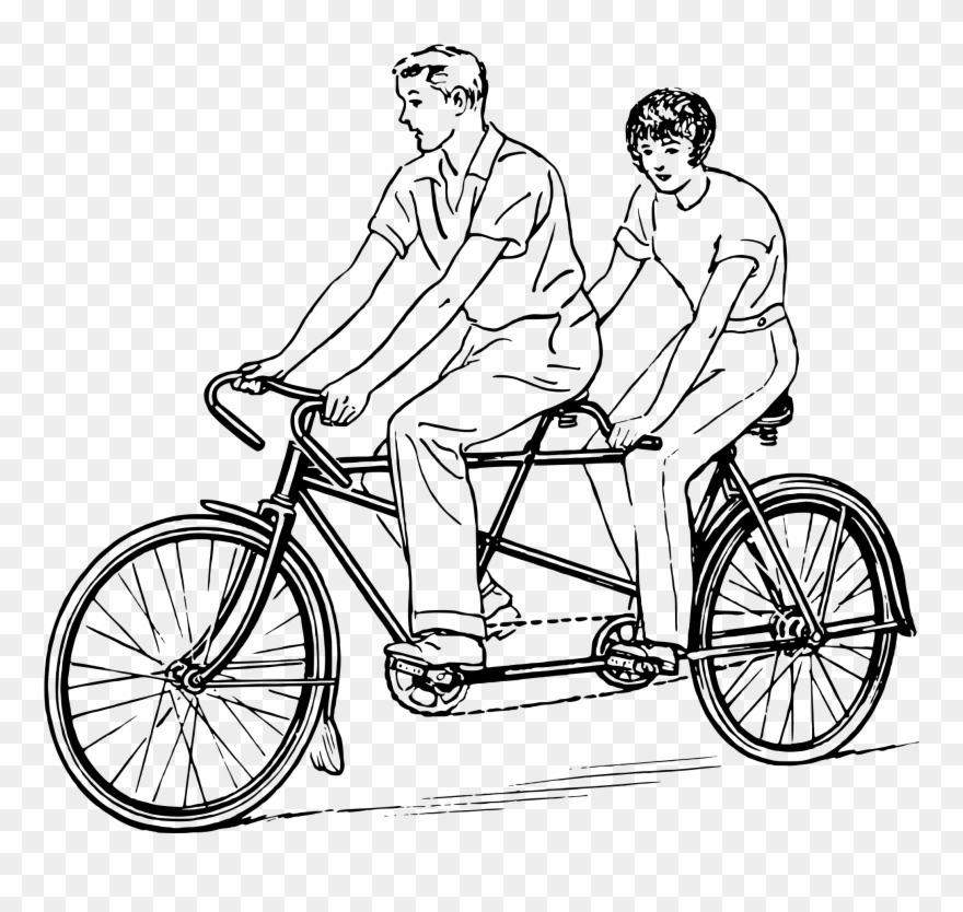 Open - Велосипед С Двумя Сиденьями Clipart