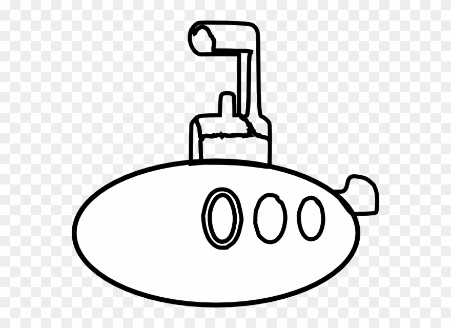 Submarine Black And White Clipart