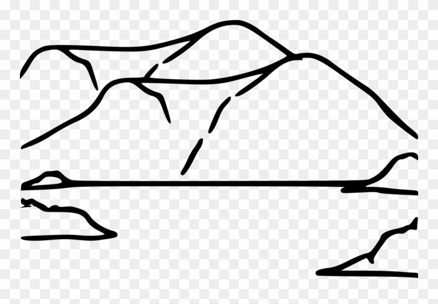 Black And White Line Art Coloring Book Thumbnail - Colouring Picture Of Hill Clipart