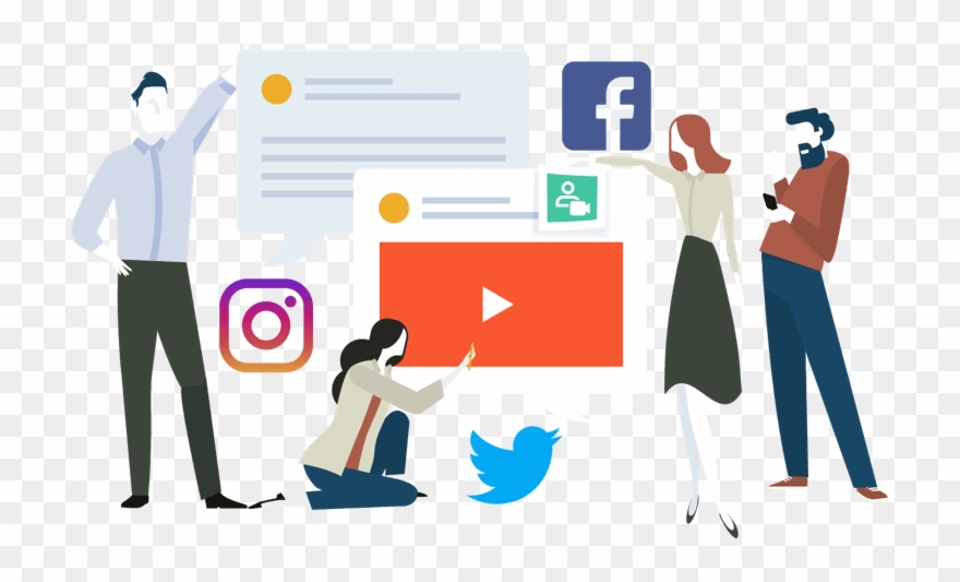 Serve Up Tasty Social Media Content - Illustration Clipart