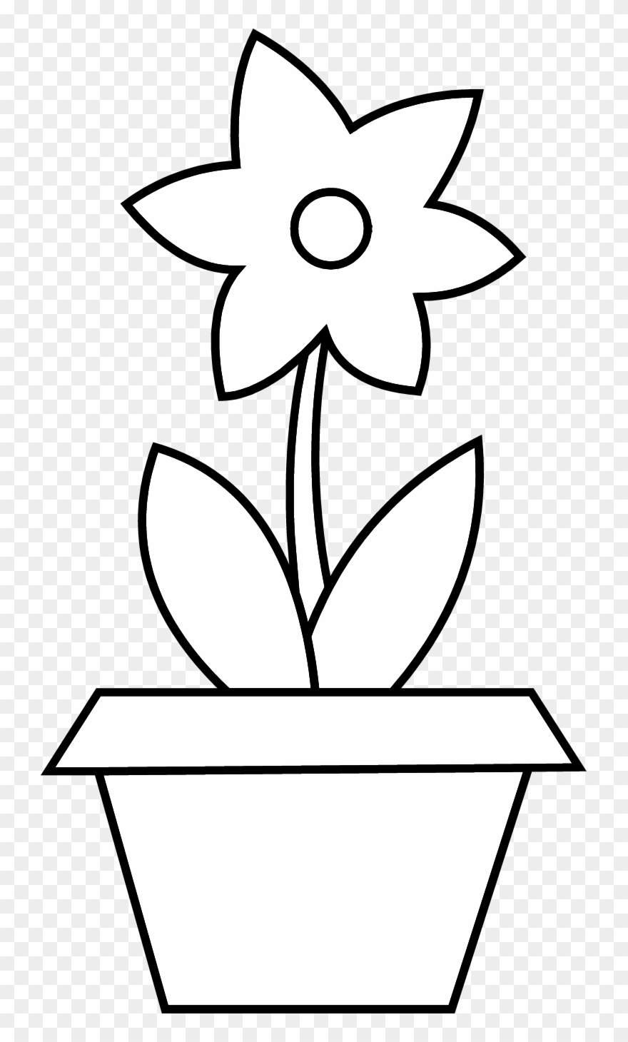 Flower Pot Clipart - Flower Pot Black And White - Png Download