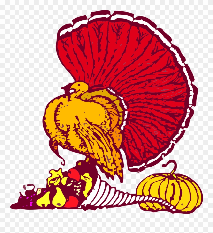Thanksgiving Turkey And Harvest - Thanksgiving Turkey Clipart Png Transparent Png